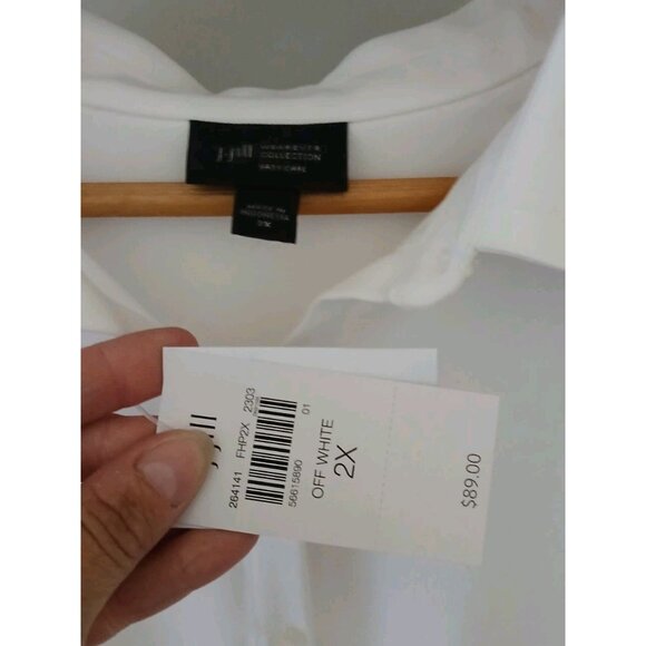 New J. Jill Wearever Collection Button Down Blouse Plus Size 2X Off White $89 - Picture 4 of 8